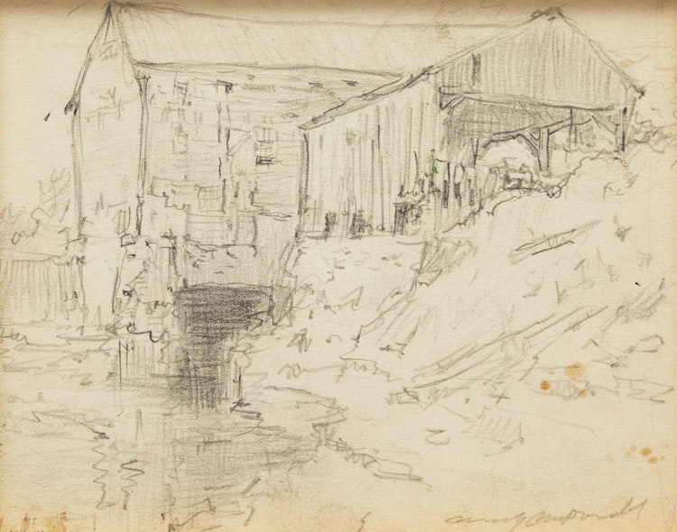 Artwork by Manly Edward MacDonald,  Old Saw Mill at Cannifton