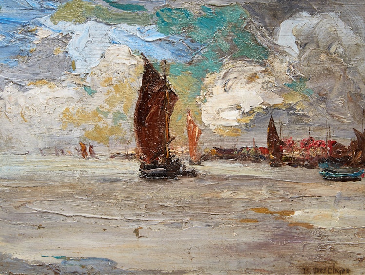 Artwork by Berthe Des Clayes, Fishing Fleet, Étaples