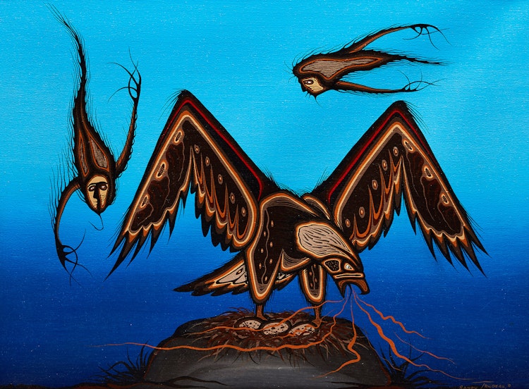 Artwork by Randy Trudeau,  Eagle and Spirits