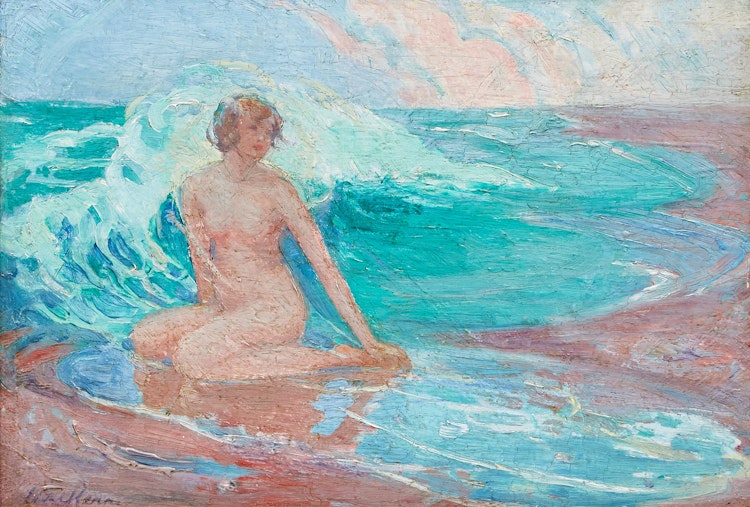 Artwork by Estelle Muriel Kerr, Woman in the Surf