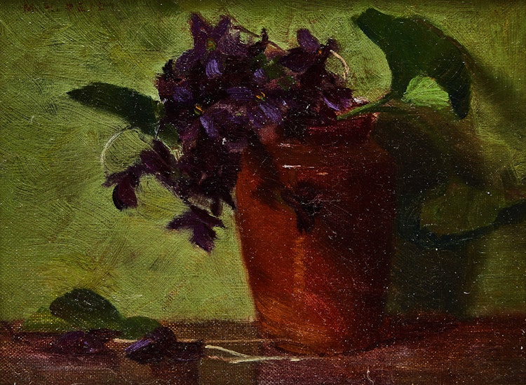 Artwork by Mary Heister Reid, African Violets