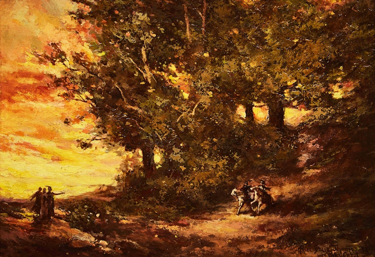 Artwork by Alice Blair Pollard Thomas, Macbeth, Paysage (Macbeth Landscape) (After Jean-Baptiste Camille Corot)