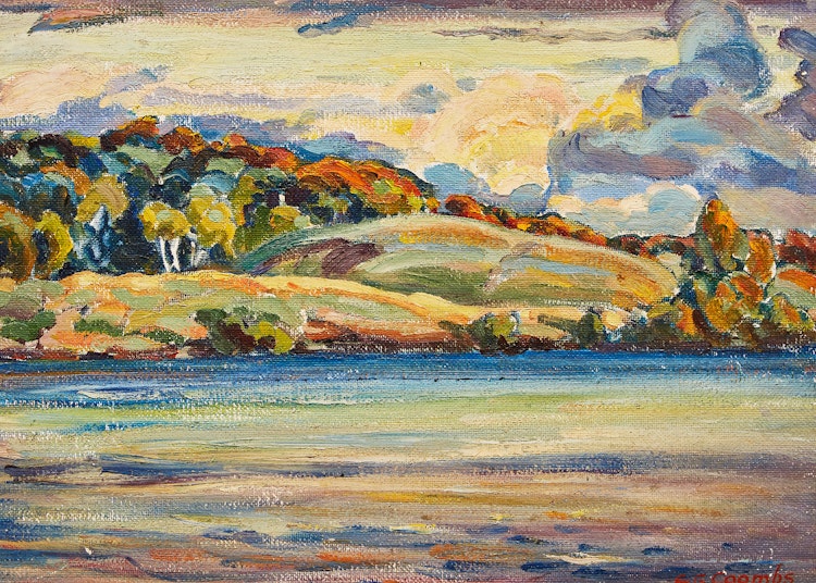 Artwork by Edith Grace Coombs,  Sunset (Lyrical Autumn), Neighick Lake