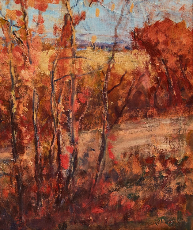 Artwork by James Henderson,  Fall in Qu’Appelle Valley