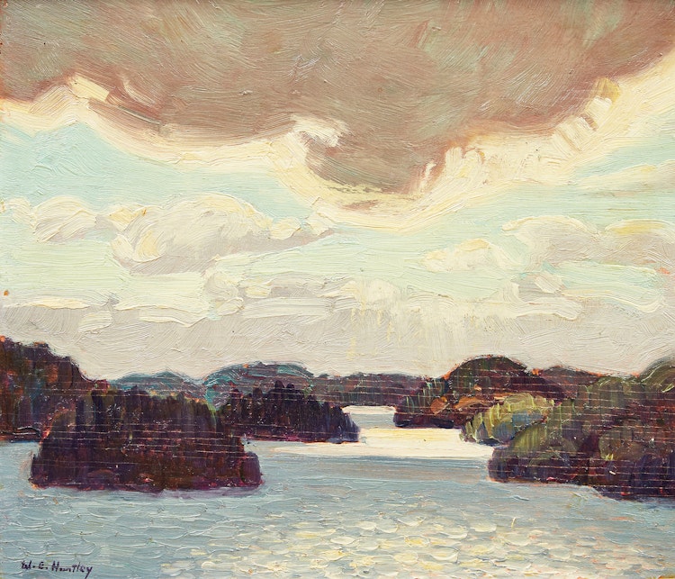 Artwork by Walter Edwin Huntley,  Muskoka Lake