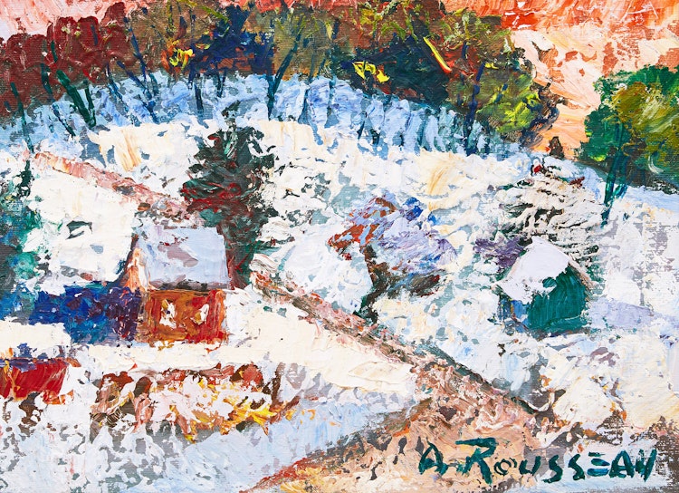 Artwork by Albert Rousseau, Untitled Winter Landscape
