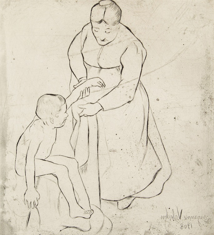 Artwork by Suzanne Valadon, Grand Mère et enfant (Pétridès E 18)