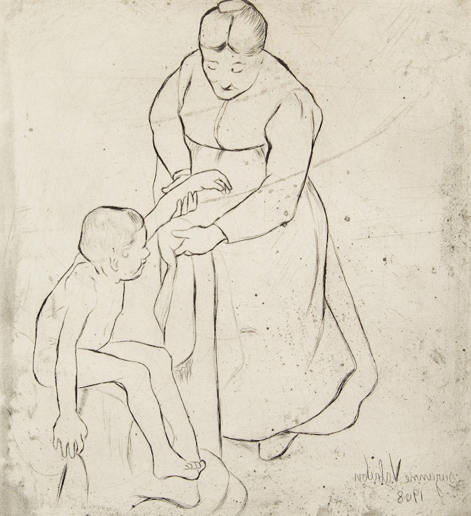 Artwork by Suzanne Valadon,  Grand Mère et enfant (Pétridès E 18)