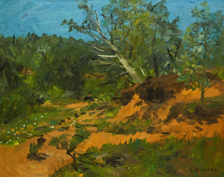 Artwork by William Goodridge Roberts,  Sand Pit and Trees