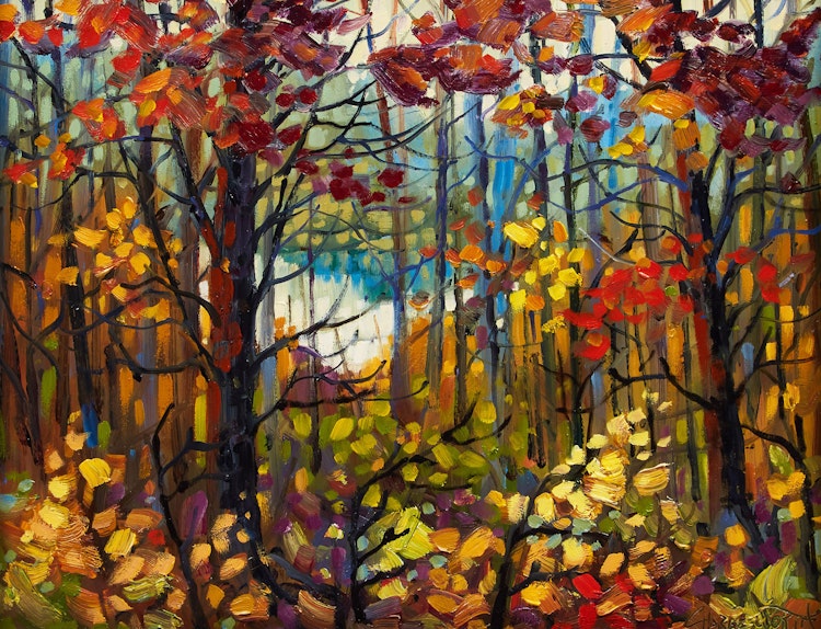 Artwork by Rod Charlesworth,  Eastern Townships, Autumn Thicket