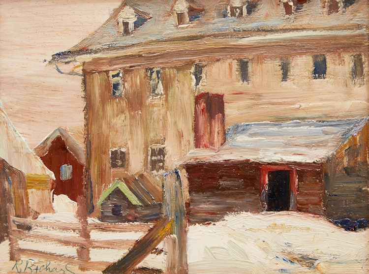 Artwork by René Richard, Scène de Baie-St-Paul