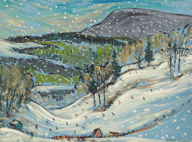 Artwork by Adolphus George Broomfield,  December Snow Storm (Caledon Ski Club)