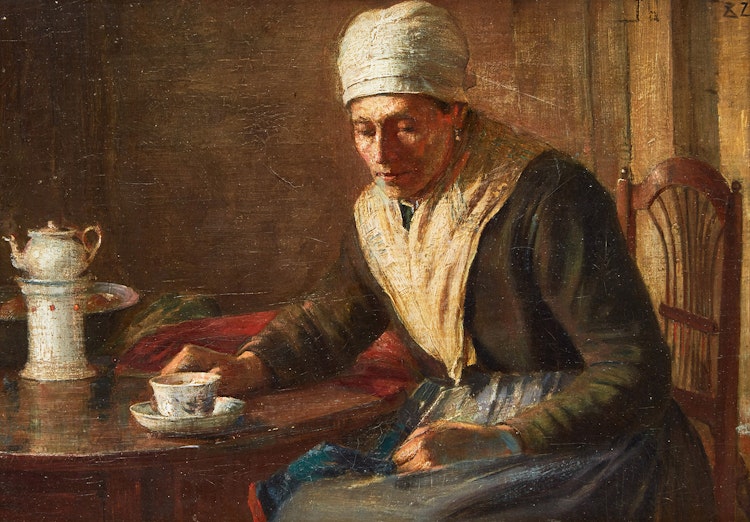 Artwork by Peleg Franklin Brownell, Interior with Figure