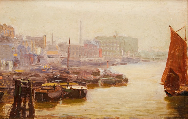 Artwork by Frederic Marlett Bell-Smith,  Harbour Under Fog