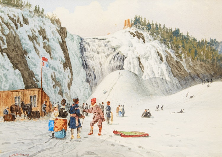 Artwork by John B. Wilkinson,  Ice Cone at Montmorency Falls