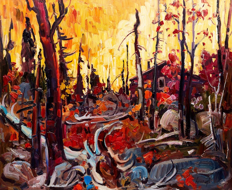 Artwork by Bruno Côté,  September at Old Camp