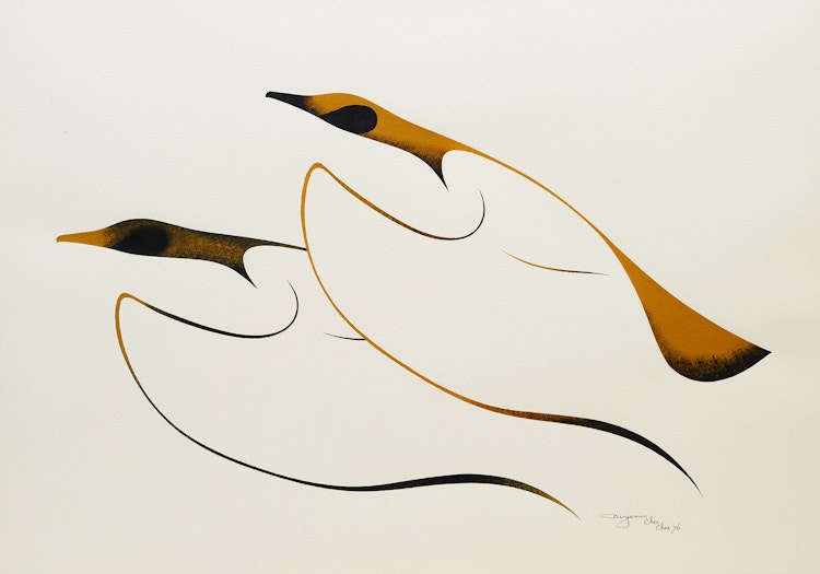 Artwork by Benjamin Chee Chee, Two Geese in Flight