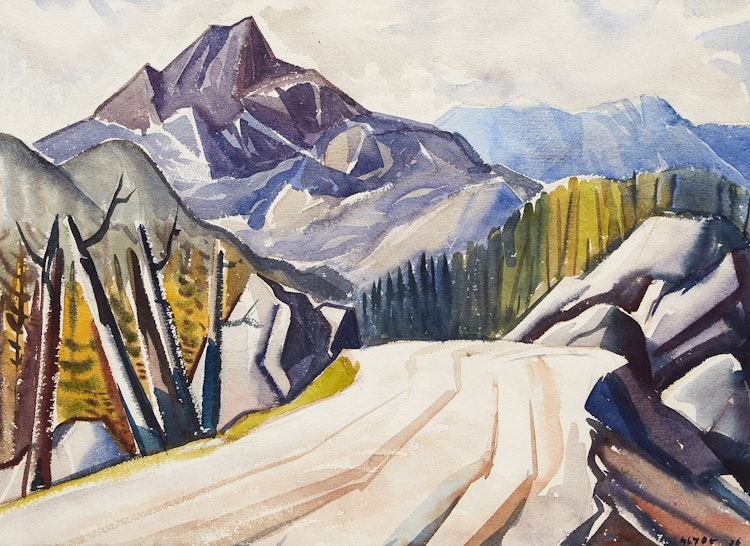 Artwork by Henry George Glyde,  Rocky Mountain Road