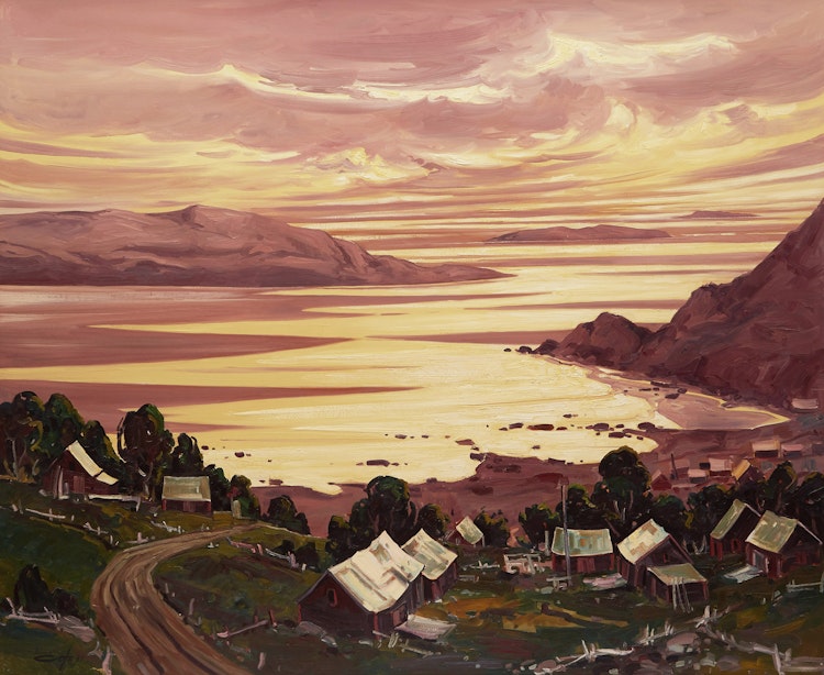 Artwork by Bruno Côté, Sunrise on the St. Lawrence