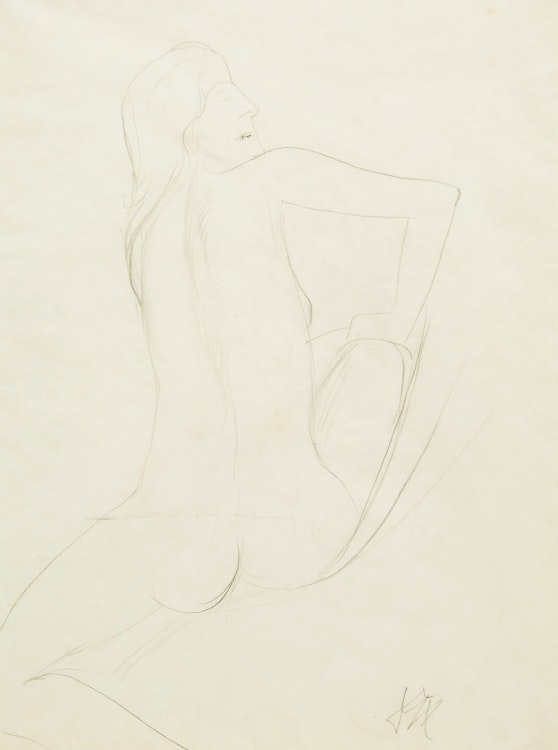 Artwork by Otto Dix, Weiblicher Rückenakt