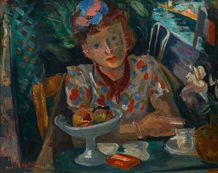 Artwork by André Planson, Femme à table