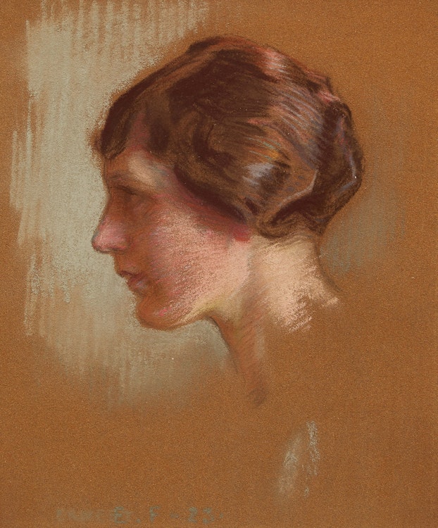 Artwork by Ernest George Fosbery,  Portrait of a Young Woman