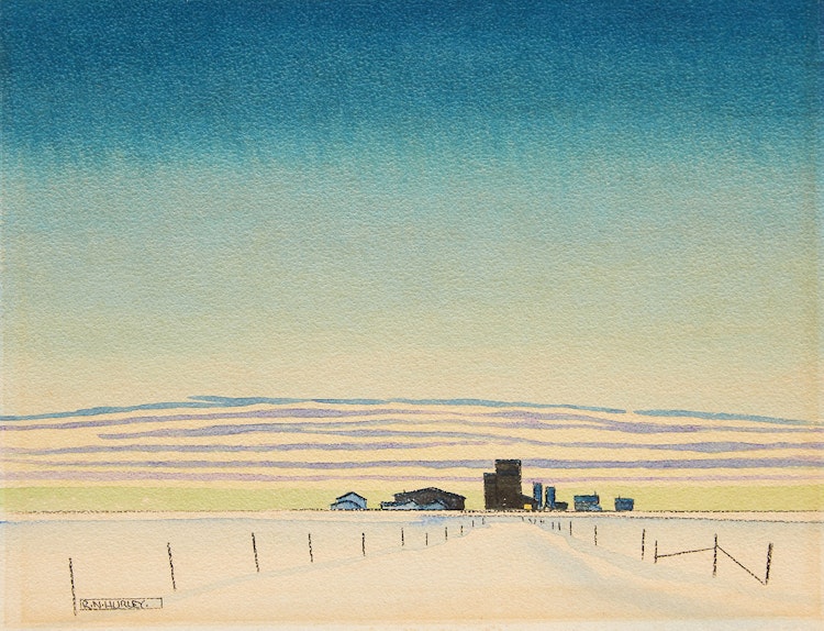 Artwork by Robert N. Hurley,  Prairie Landscape