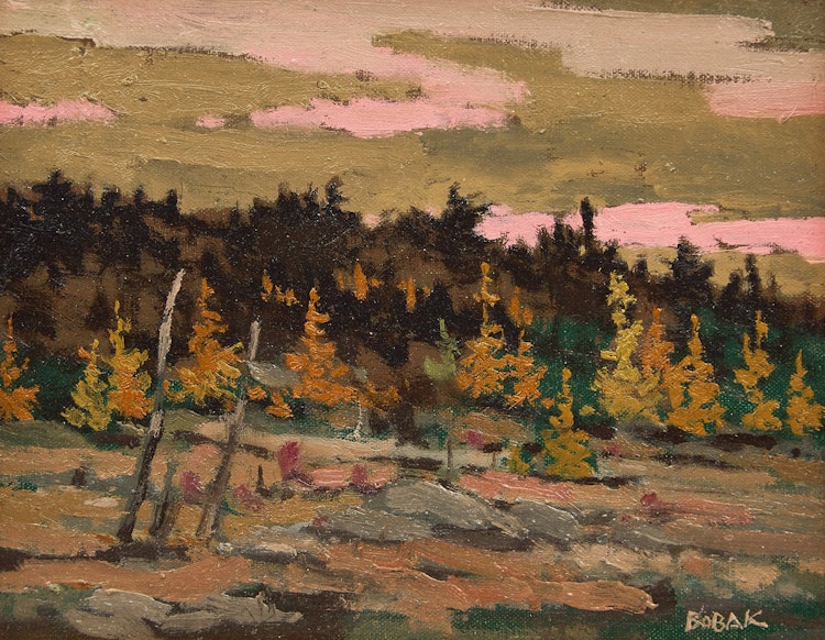 Artwork by Bruno Joseph Bobak, Fall Tamaracks