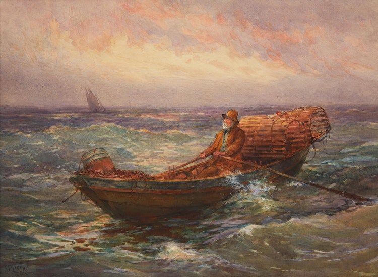 Artwork by Robert Ford Gagen,  The Lobster Trapper