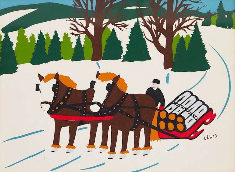 Artwork by Maud Lewis (Bill Ferguson), Sleighing Scene