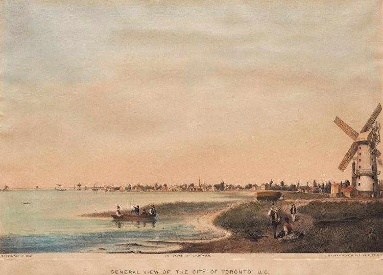 Artwork by Nathaniel Currier, General View of the City of Toronto, Upper Canada (after Thomas Young)