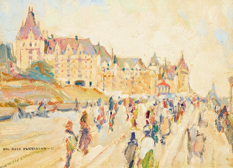 Artwork by Hal Ross Perrigard,  The Boardwalk at Quebec