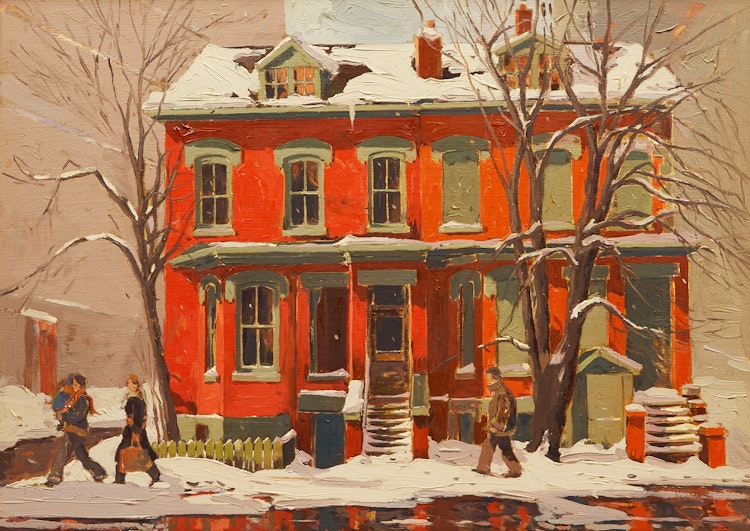 Artwork by Arto Yuzbasiyan, Houses in Winter