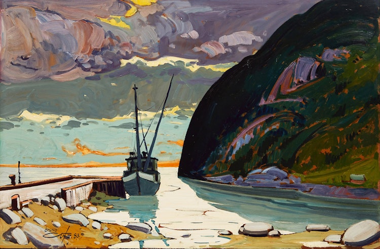 Artwork by Bruno Côté,  Le St-André à Port-au-Persil