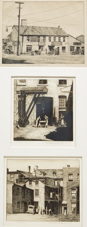 Artwork by Frederick Bourchier Taylor, Foundry; In the Foundry Yard; Backyard