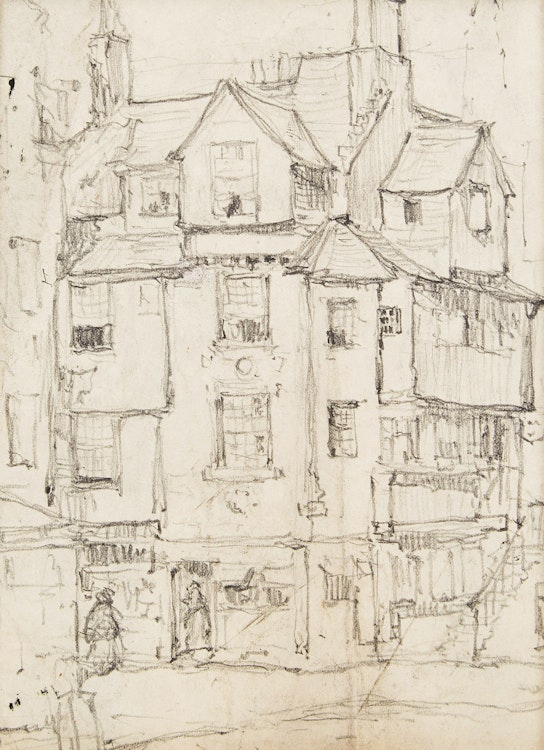 Artwork by Manly Edward MacDonald, Study for John Knox House, Edinburgh, Scotland