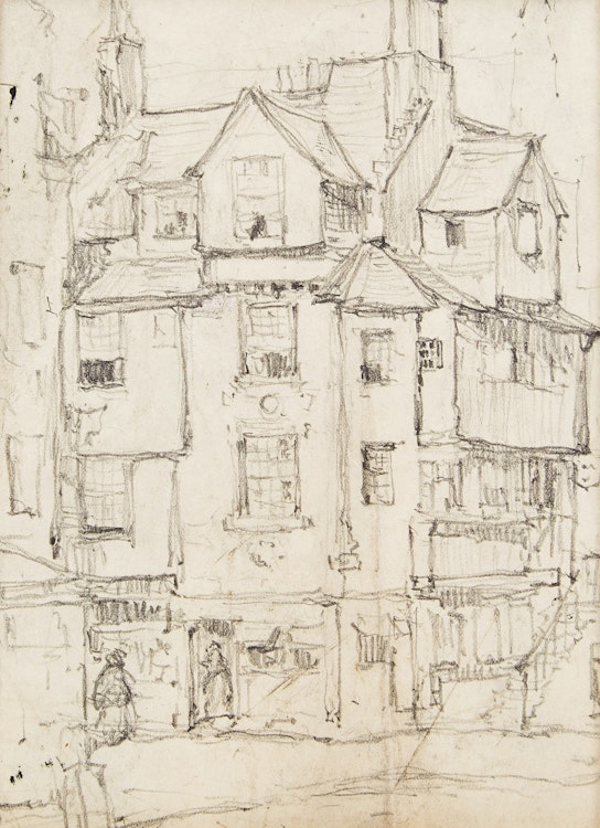 Artwork by Manly Edward MacDonald,  Study for John Knox House, Edinburgh, Scotland