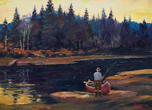 Artwork by William Thurston Topham, Fisherman at Dusk