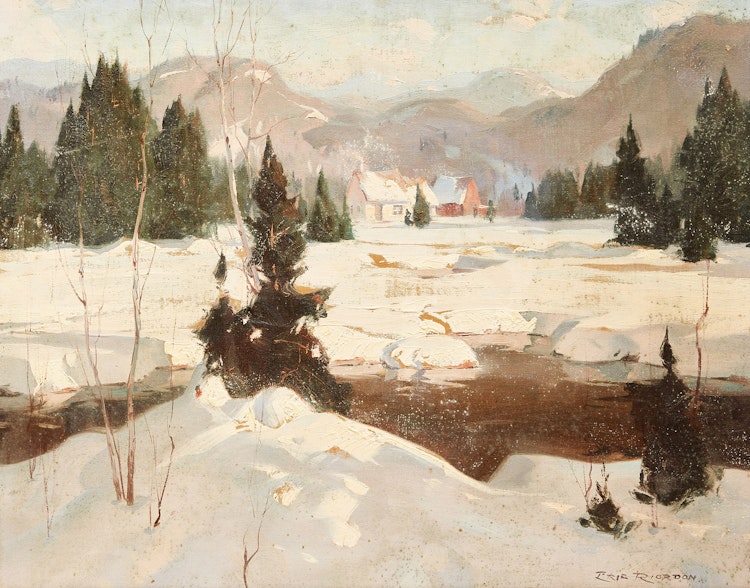 Artwork by Eric Riordon, Winter in the Laurentians