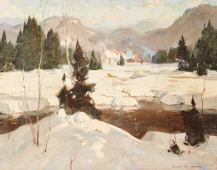 Artwork by Eric Riordon,  Winter in the Laurentians