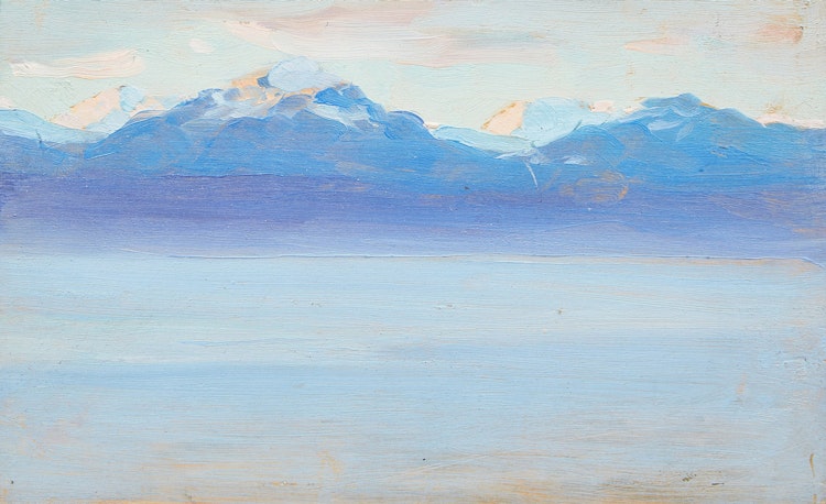 Artwork by Clarence Alphonse Gagnon,  Early Morning, Lake of Geneva, Switzerland