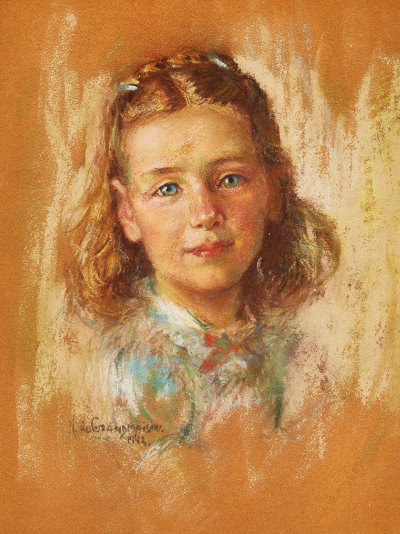 Artwork by Nicholas de Grandmaison, Portrait of a Young Girl