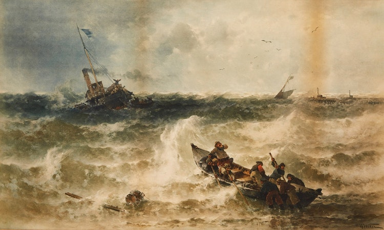 Artwork by Theodor Alexander Weber, At Sea
