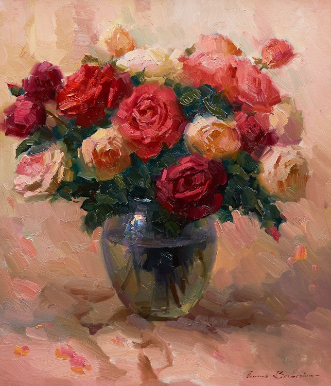 Artwork by Ovanes Berberian,  Still LIfe with Roses