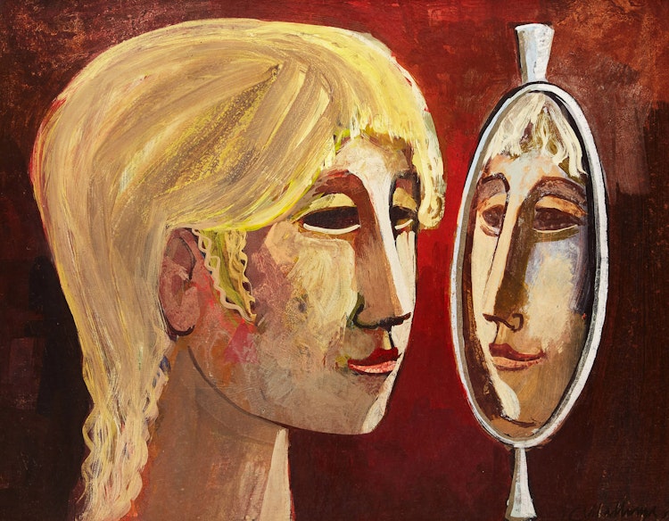Artwork by Jesus Carlos De Vilallonga, Femme Au Miroir/ La Verite de la Vanité