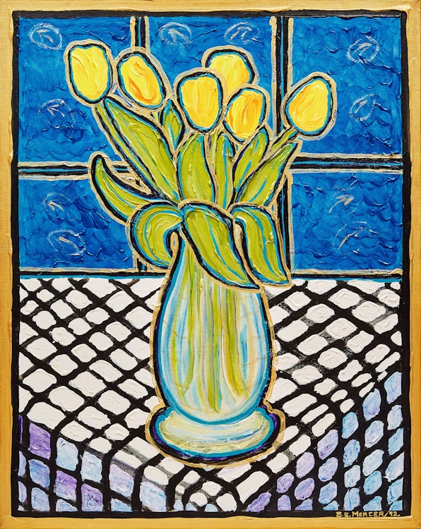 Artwork by Barbara E. Mercer, Eva Terp’s Easter Tulips