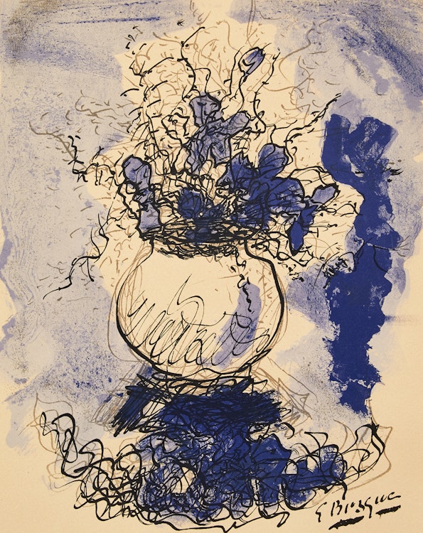 Artwork by Georges Braque, Flower Still Life in Blue
