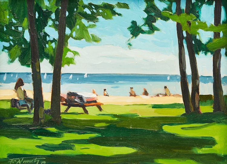 Artwork by Frank Nemeth,  L’été sur la plage, Beaconsfield (July on the Beach)