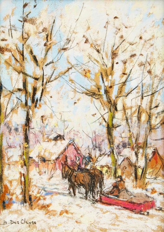 Artwork by Berthe Des Clayes,  Untitled, Farm in Winter