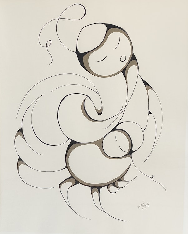 Artwork by Daphne Odjig, Mother and Child